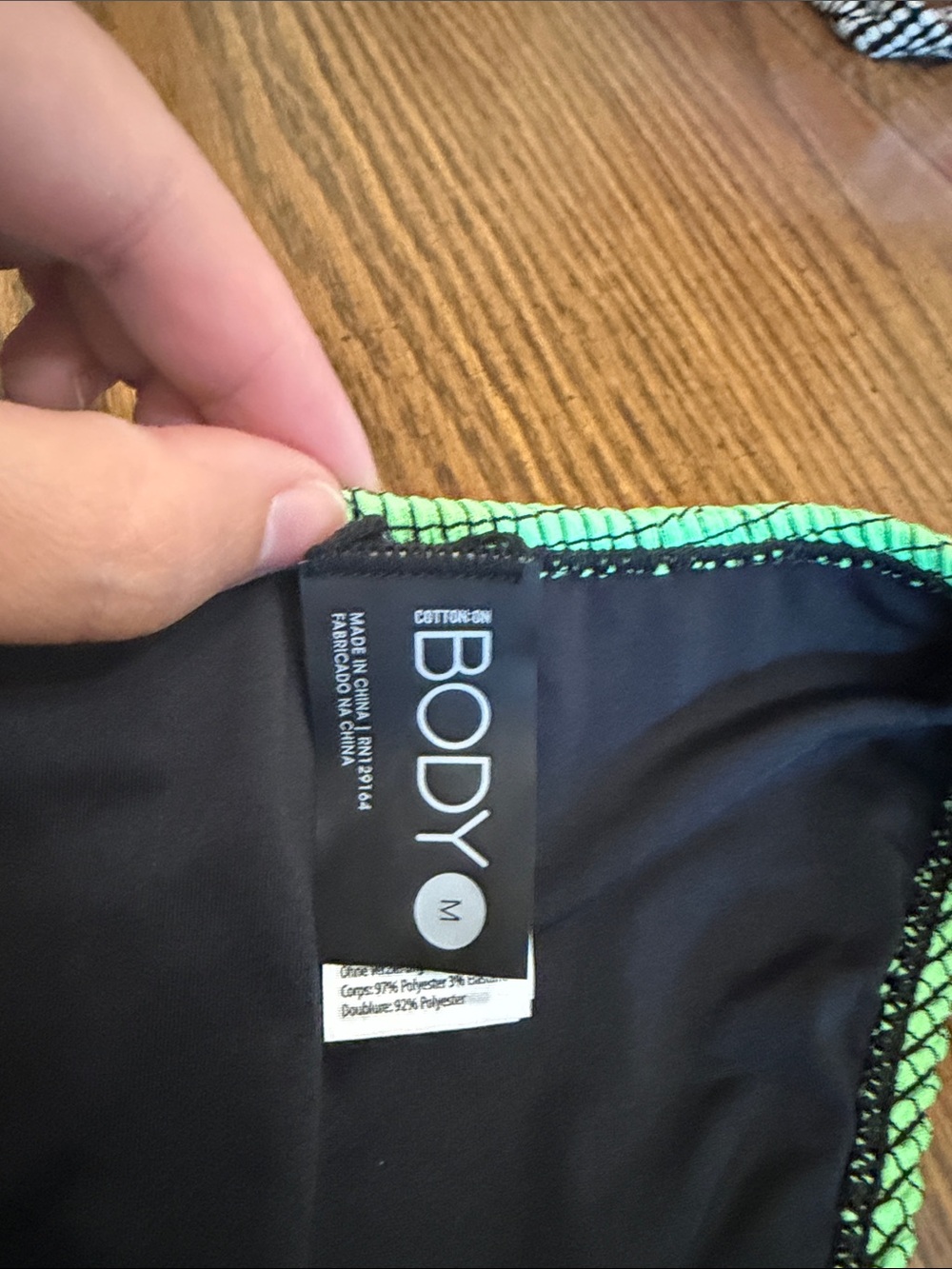 Cotton On Women’s Bikini Bottoms - Black interior with Neon Green Exterior